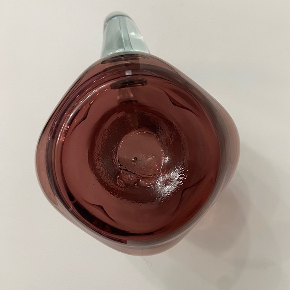 Vintage MCM BISCHOFF Hand Blown Purple Amethyst Pinched Glass Pitcher Art Glass - Picture 7 of 14